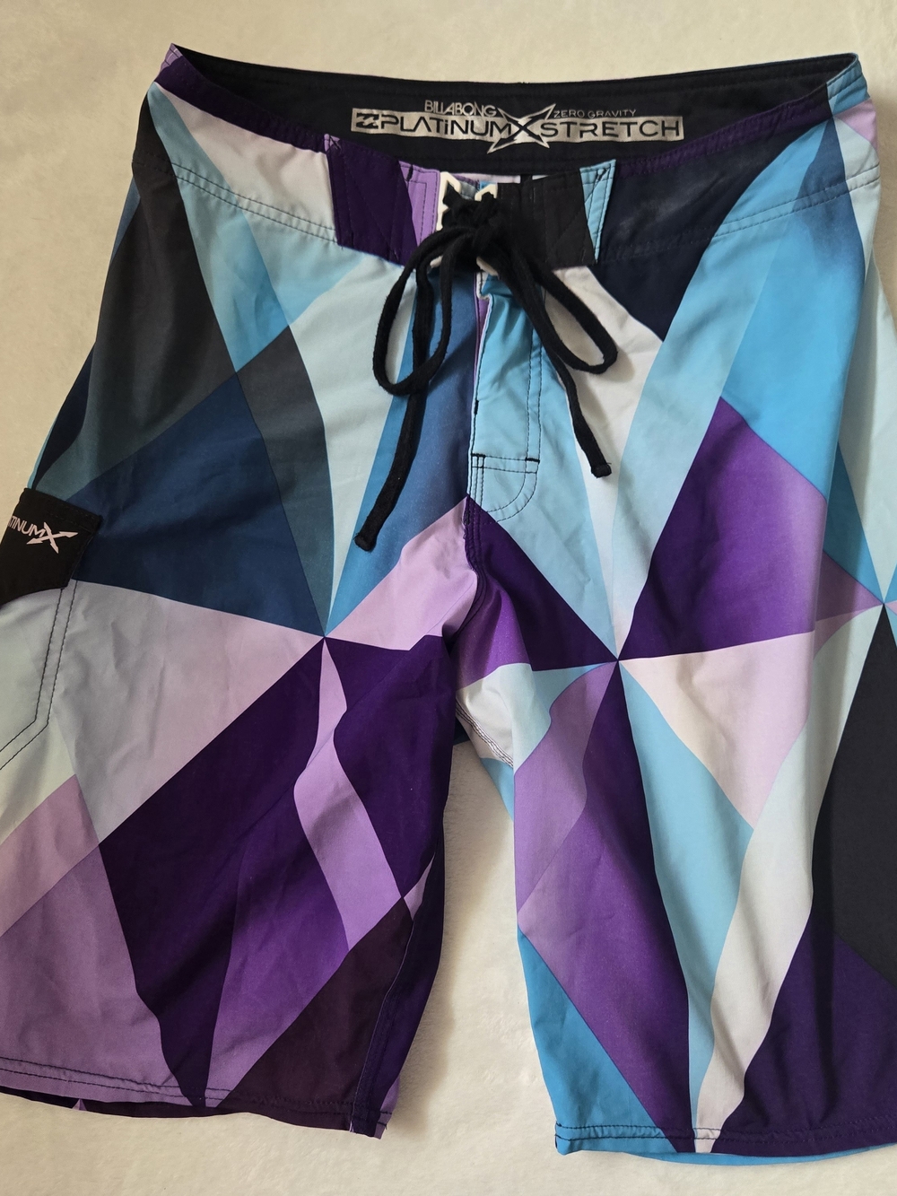 Billabong Blue, Purple & White Geometric Board Shorts